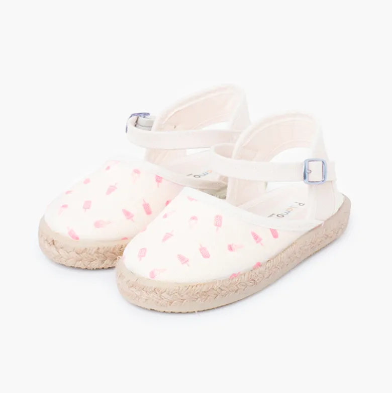 Alpargatas Niña Hebilla con Estampados