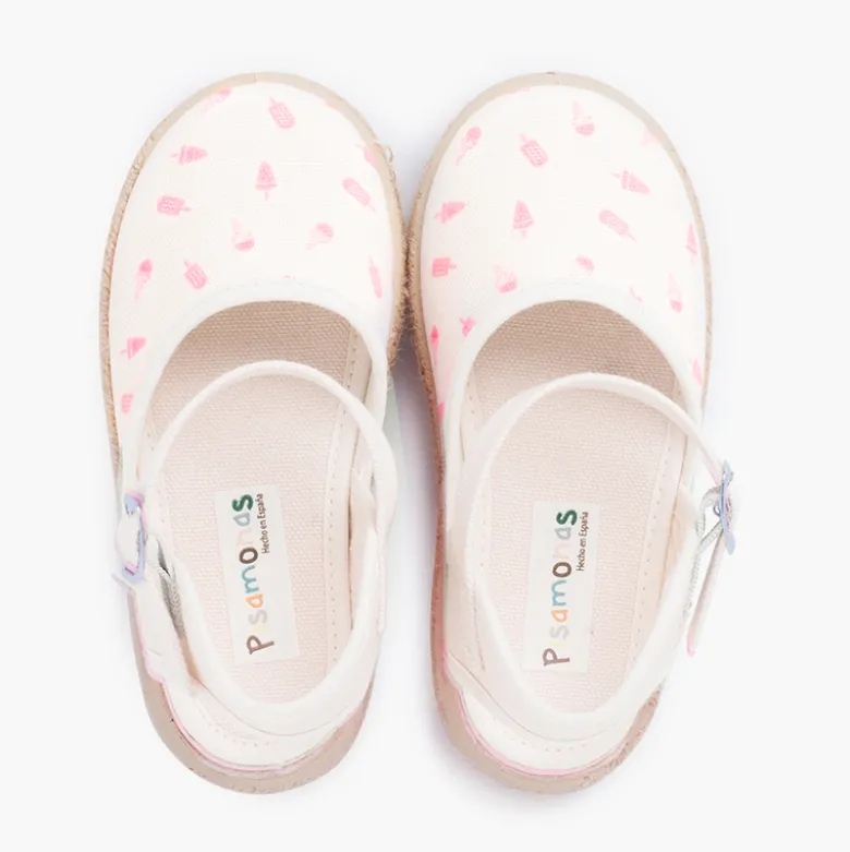 Alpargatas Niña Hebilla con Estampados