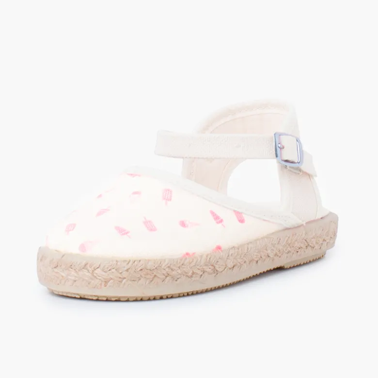 Alpargatas Niña Hebilla con Estampados