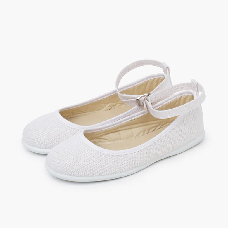 Bailarinas lino pulsera y lazo tul