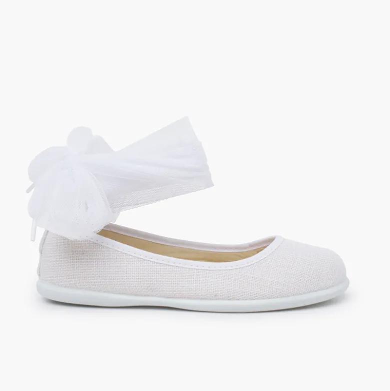Bailarinas lino pulsera y lazo tul