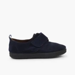 Blucher de tira adherente casual en piel de serraje