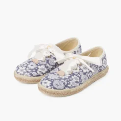 Blucher flores y yute cordones raso
