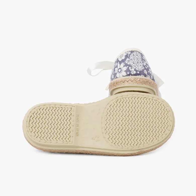 Blucher flores y yute cordones raso