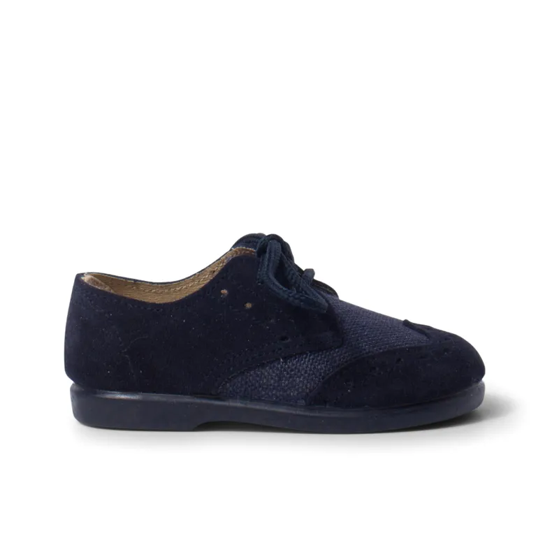 Blucher lino y serraje picado niños