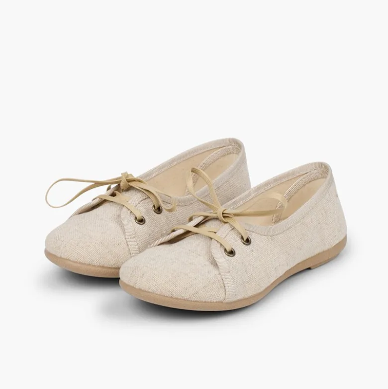 Blucher niña lino tipo salón