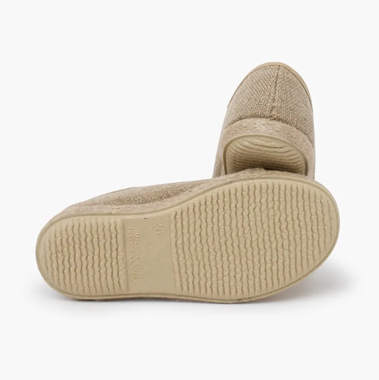 Blucher niños lino cordones yute