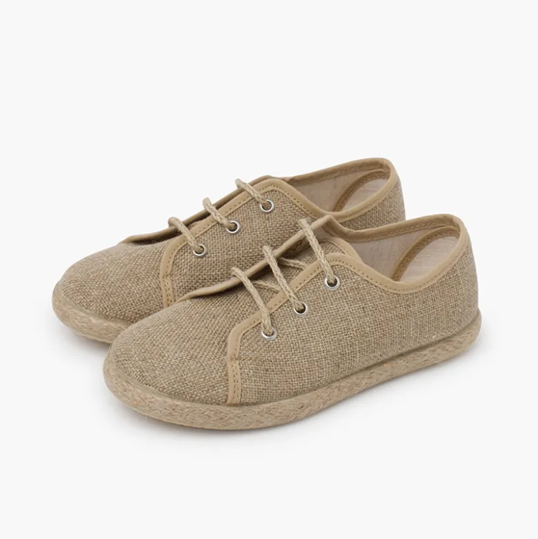 Blucher niños lino cordones yute
