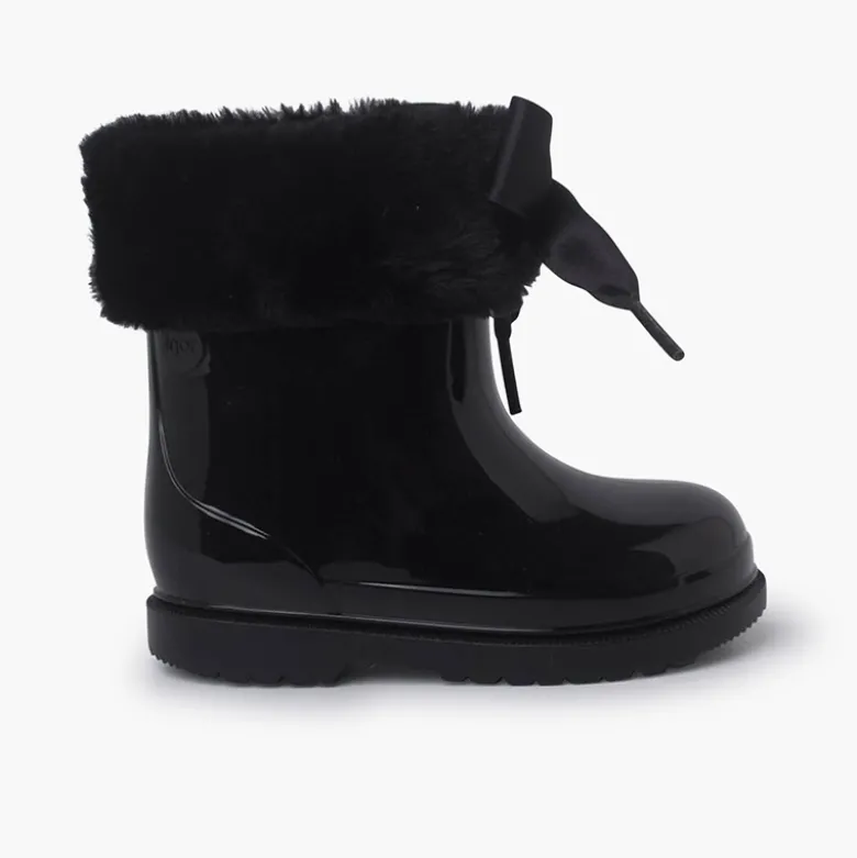 Botas Agua Bajas Pelito y Lazo Raso