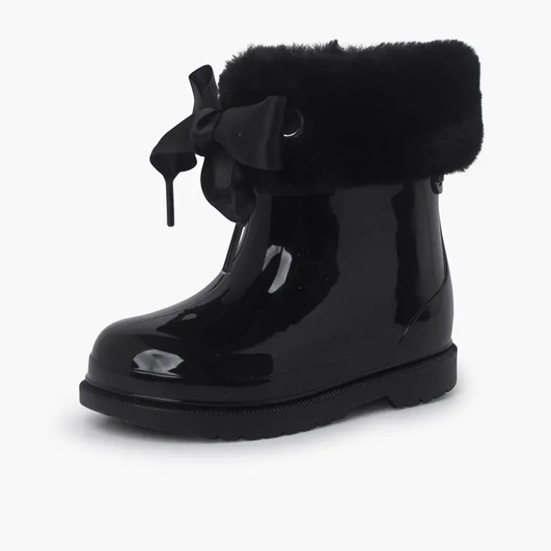 Botas Agua Bajas Pelito y Lazo Raso
