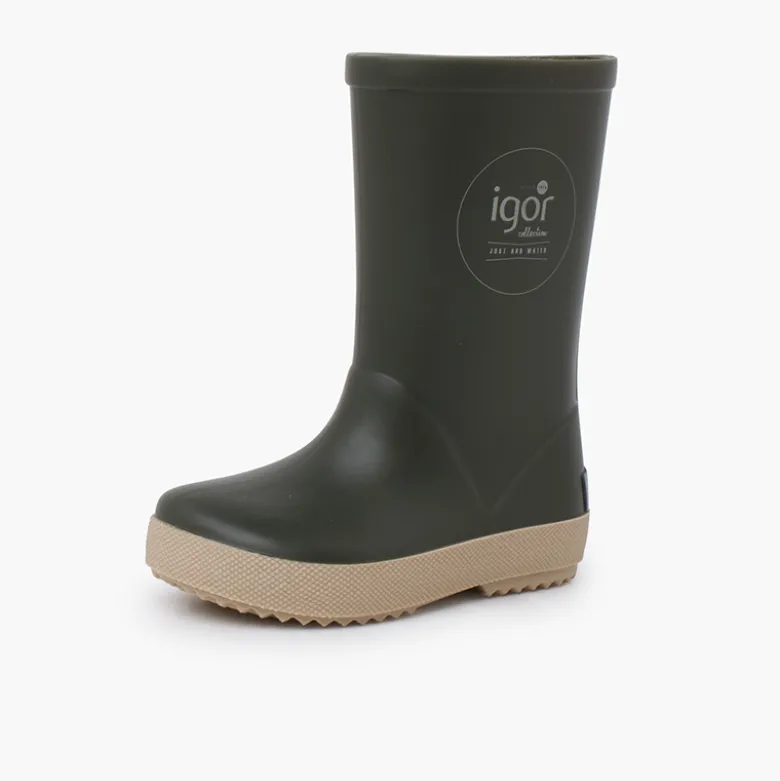 Botas agua niños suela beige