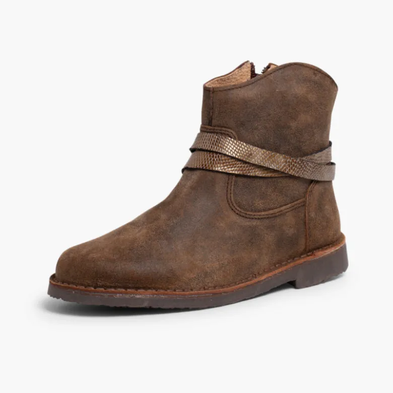 Botas Bajas con Adorno Efecto Serpiente
