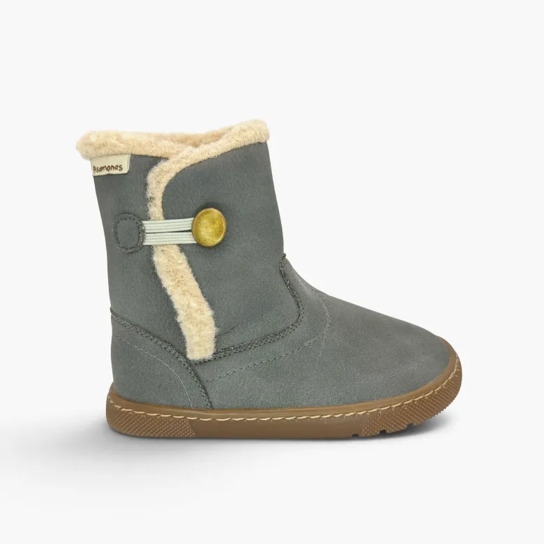 Botas barefoot forro borreguito cierre botón