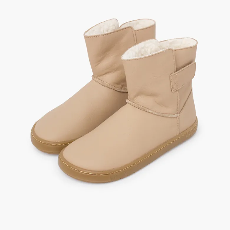 Botas barefoot niñas piel cierre adherente