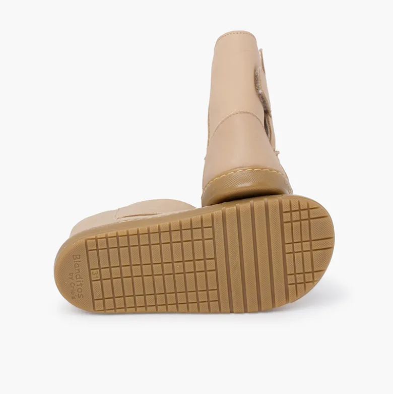 Botas barefoot niñas piel cierre adherente