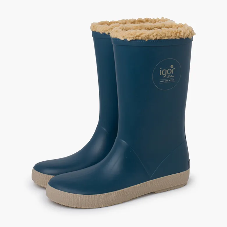 Botas de agua borreguito suela beige