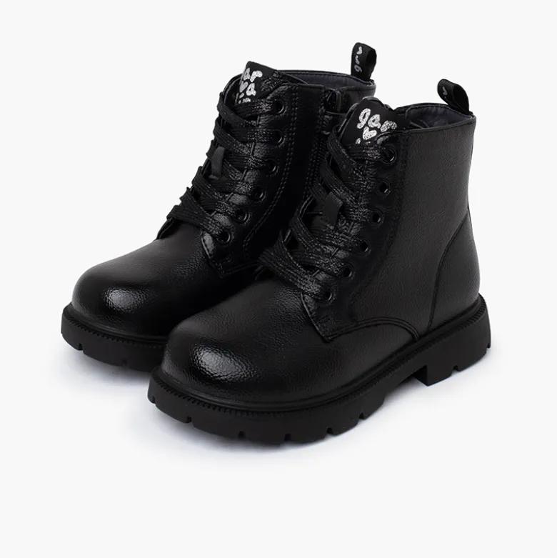 Botas niña cordones Garvalín tipo militar