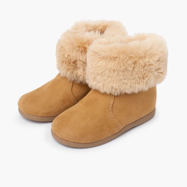 Botas niña cuello pelito suela fina
