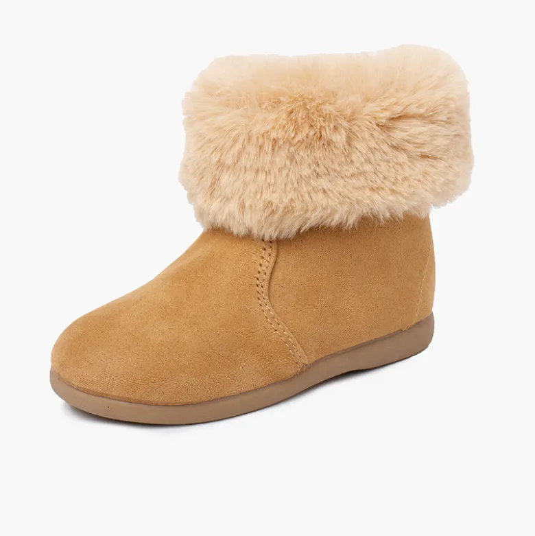 Botas niña cuello pelito suela fina
