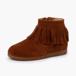 Botas niña flecos picado cremallera