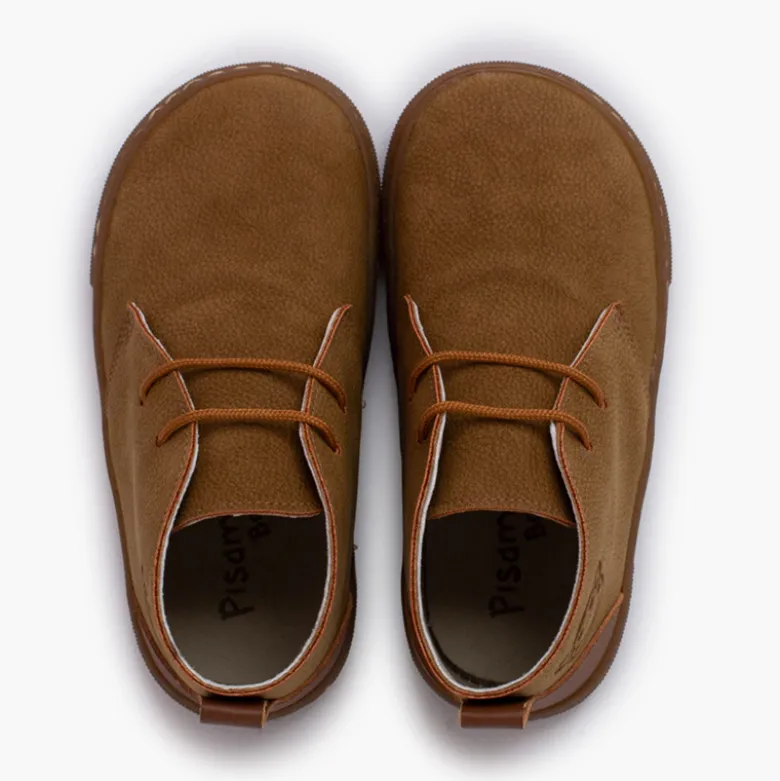 Botas niño barefoot cordones talonera cuero