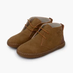 Botas niño barefoot cordones talonera cuero