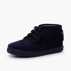 Botas niños serraje flecos puntera redonda