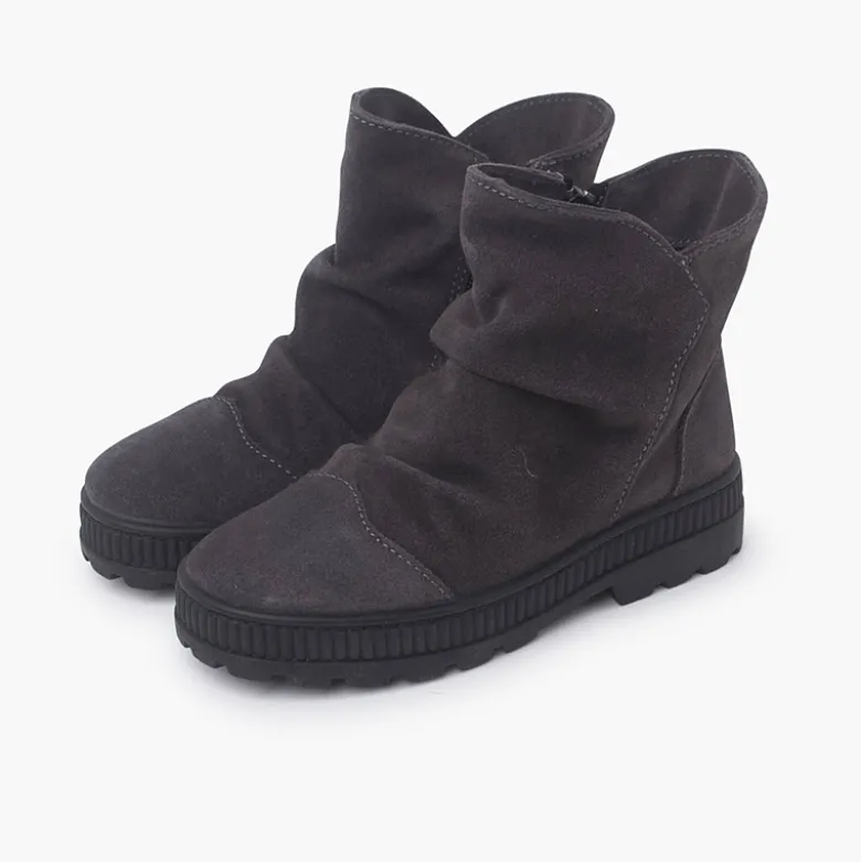 Botas serraje efecto arrugado