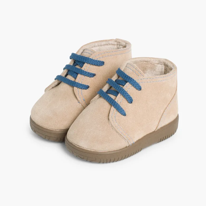 Botas Serraje Niños Cordones Intercambiables