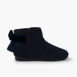 Botines con lazo terciopelo y cremallera