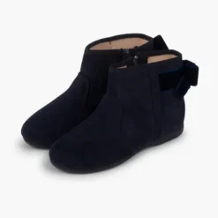 Botines con lazo terciopelo y cremallera