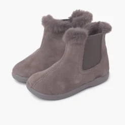 Botines Tipo Chelsea Niña con Cuello Pelito