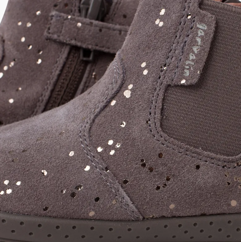 Botín minimal glitter con elástico lateral