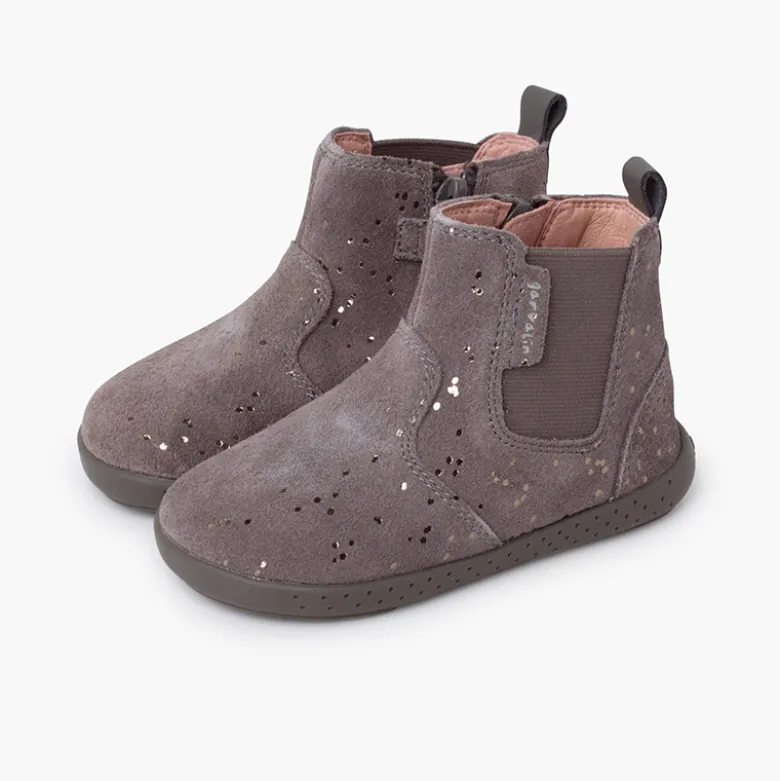 Botín minimal glitter con elástico lateral