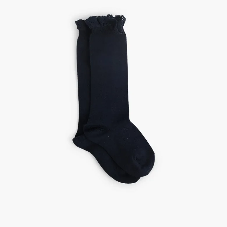 Calcetines altos con puntilla