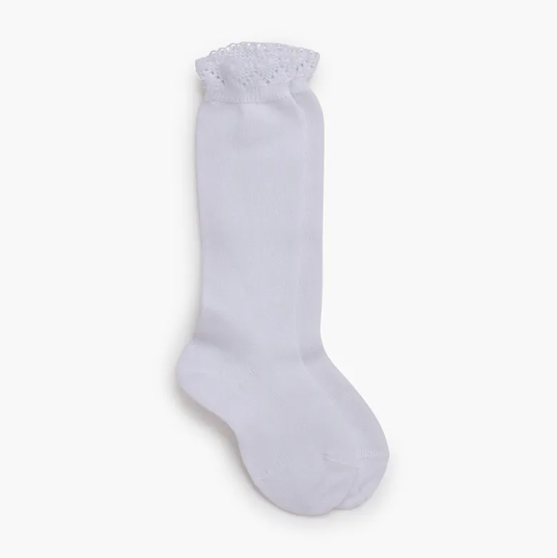 Calcetines altos puño calado