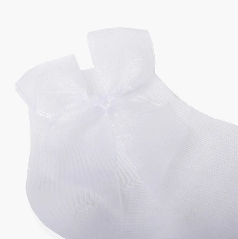 Calcetines lazo organza cortos lisos