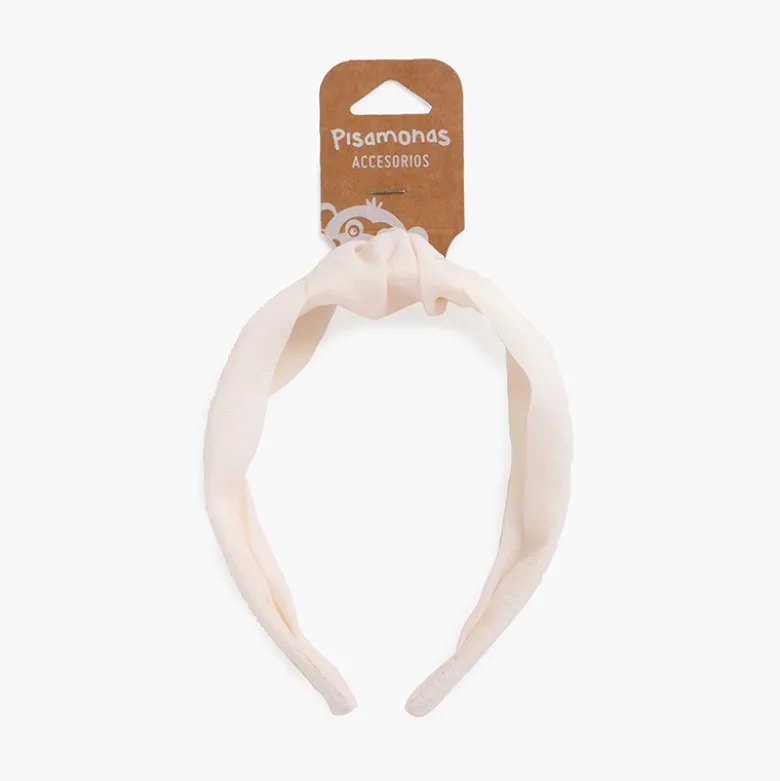 Diadema nudo ancha bambula líneas