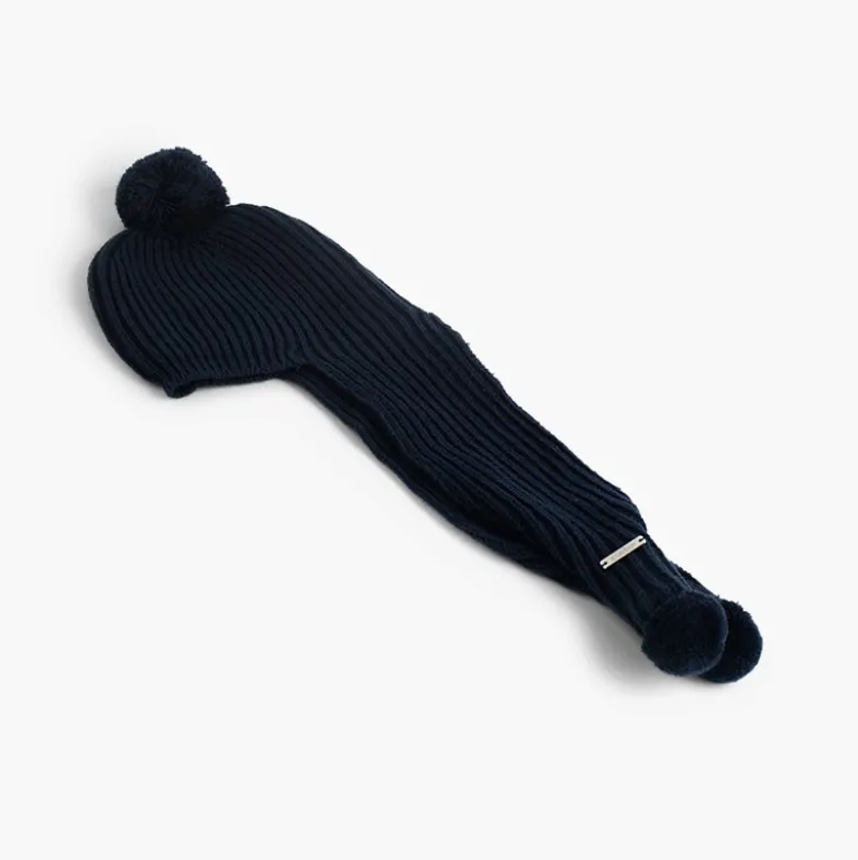 Gorro con Bufanda y Pompones