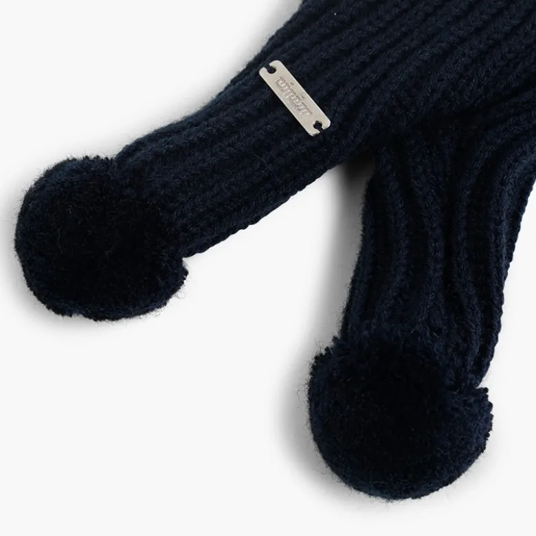 Gorro con Bufanda y Pompones