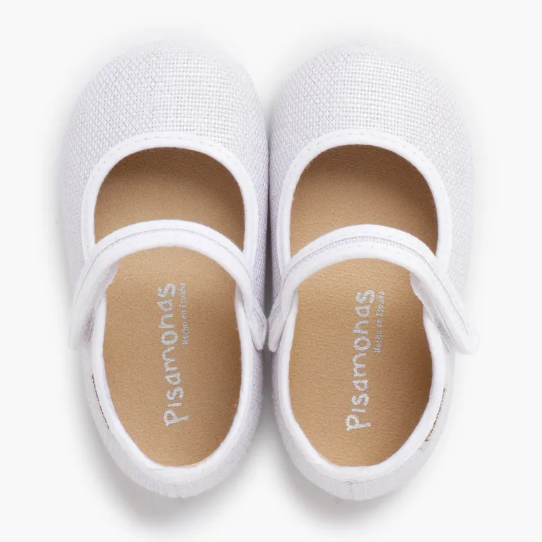 Merceditas barefoot lino brillo cierre adherente