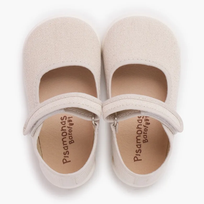 Merceditas barefoot lona canvas tira adherente
