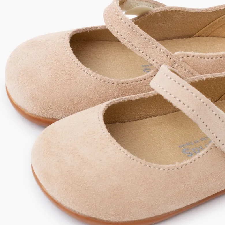 Merceditas barefoot serraje niña primeros pasos