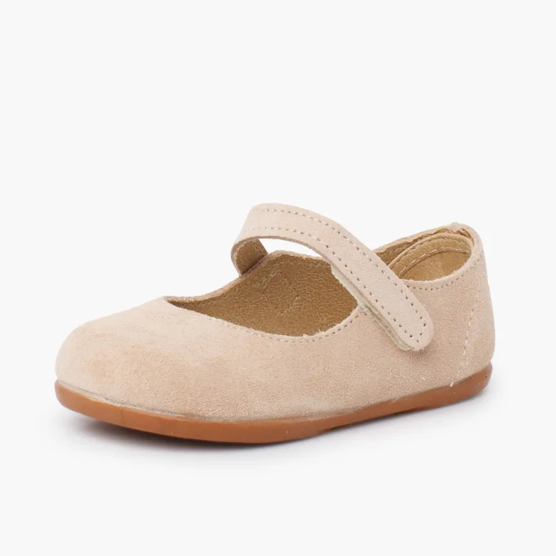 Merceditas barefoot serraje niña primeros pasos