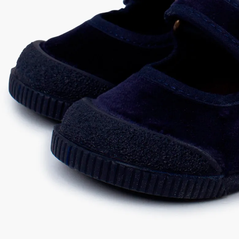 Merceditas barefoot terciopelo puntera goma