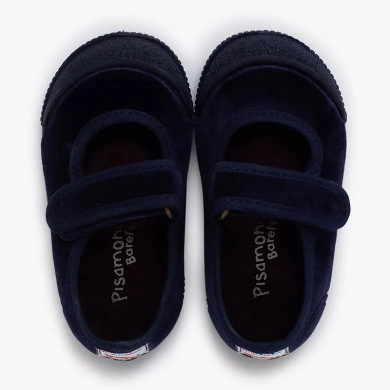 Merceditas barefoot terciopelo puntera goma