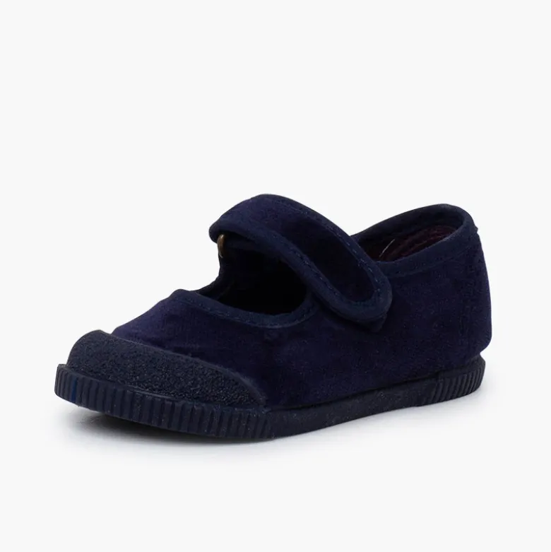 Merceditas barefoot terciopelo puntera goma
