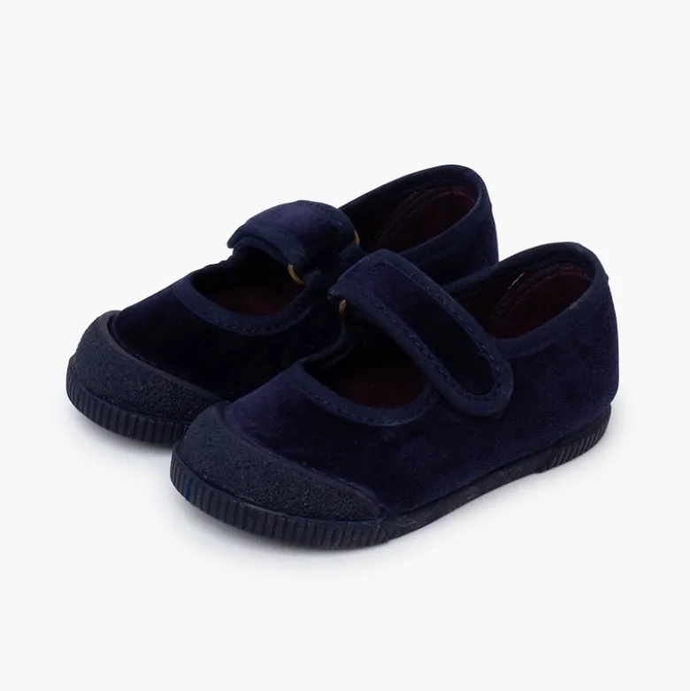 Merceditas barefoot terciopelo puntera goma