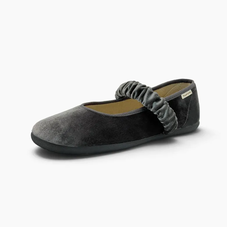 Merceditas barefoot terciopelo tira fruncida