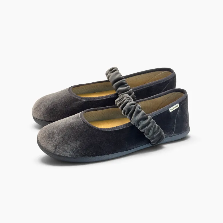 Merceditas barefoot terciopelo tira fruncida